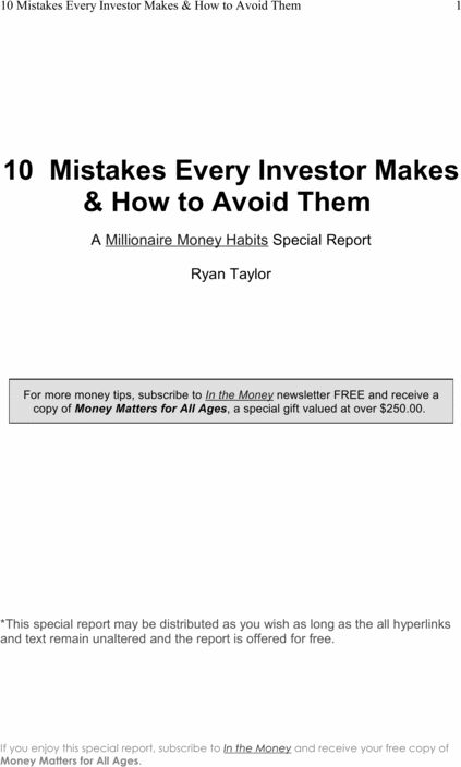 Product picture 10 Mistakes Every Investor Makes and How to Avoid Them  Read