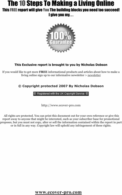 Product picture 10 Steps To Making A Living Online