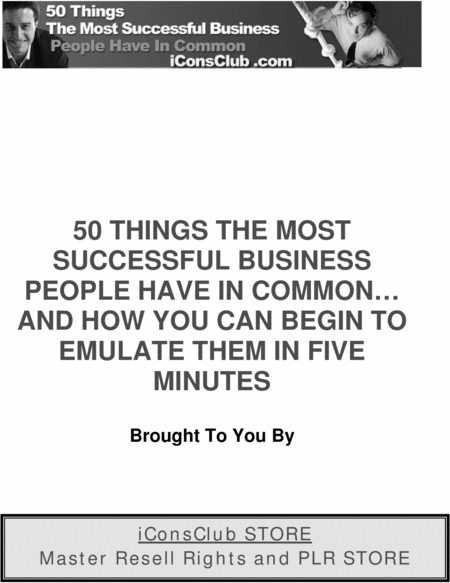 Product picture 50ThingsTheMostSuccessfulHaveInCommon